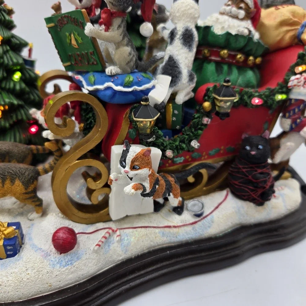 Vtg Danbury Mint Comical‎ Cats Christmas Sleigh Gary Patterson Rare Working HTF